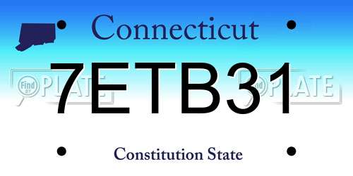 7ETB31 Connecticut License Plate