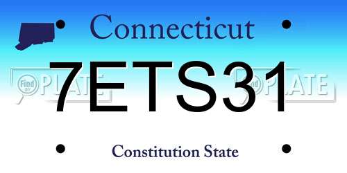 7ETS31 Connecticut License Plate