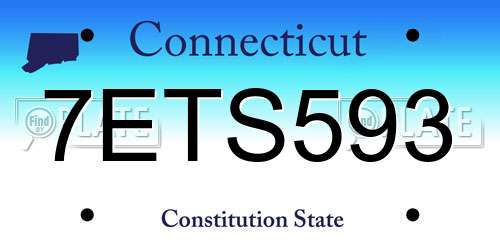 7ETS593 Connecticut License Plate
