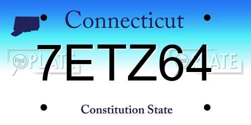 7ETZ64 Connecticut License Plate