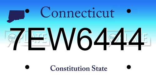 7EW6444 Connecticut License Plate
