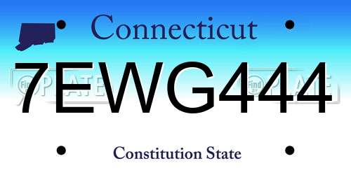 7EWG444 Connecticut License Plate