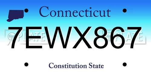 7EWX867 Connecticut License Plate