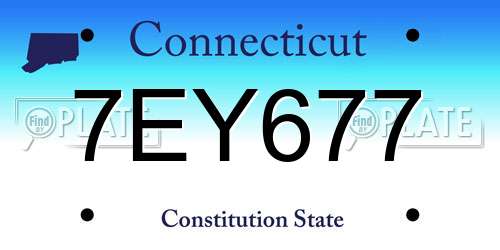 7EY677 Connecticut License Plate