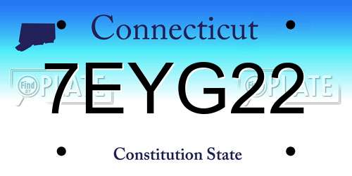 7EYG22 Connecticut License Plate