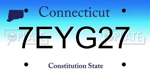 7EYG27 Connecticut License Plate