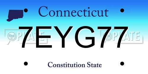 7EYG77 Connecticut License Plate