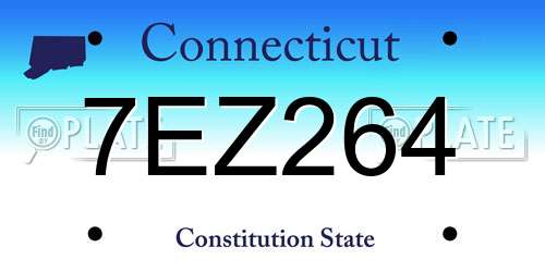 7EZ264 Connecticut License Plate