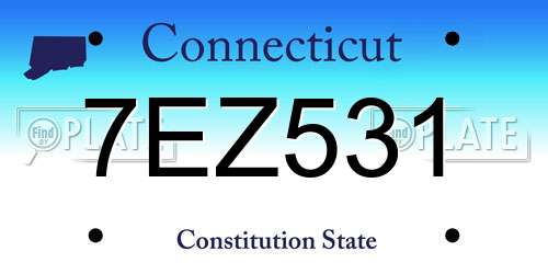 7EZ531 Connecticut License Plate