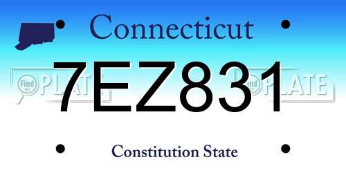 7EZ831 Connecticut License Plate