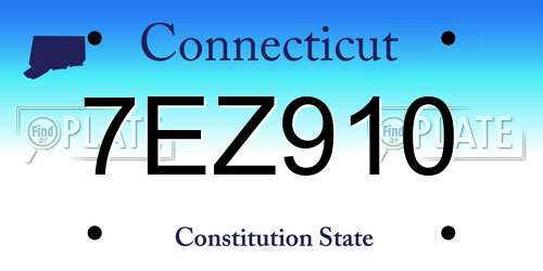 7EZ910 Connecticut License Plate