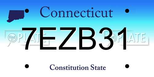 7EZB31 Connecticut License Plate