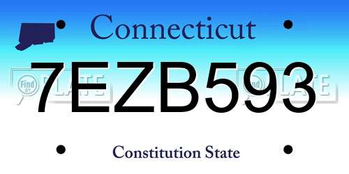 7EZB593 Connecticut License Plate