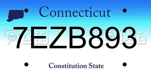 7EZB893 Connecticut License Plate