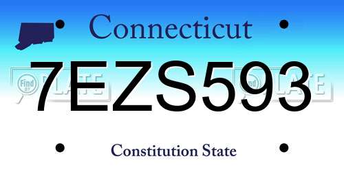 7EZS593 Connecticut License Plate