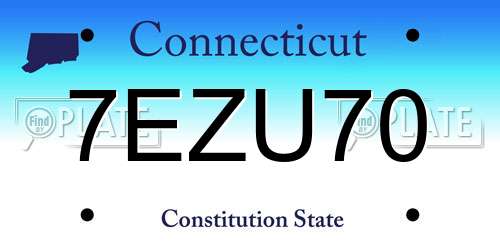 7EZU70 Connecticut License Plate