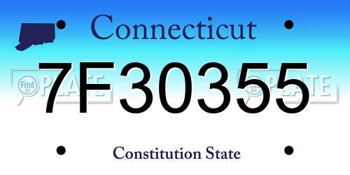 7F30355 Connecticut License Plate