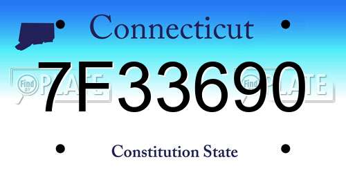 7F33690 Connecticut License Plate