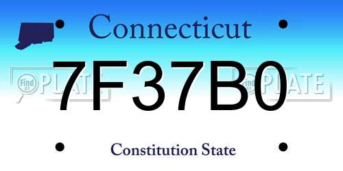 7F37B0 Connecticut License Plate