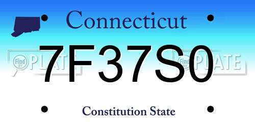 7F37S0 Connecticut License Plate