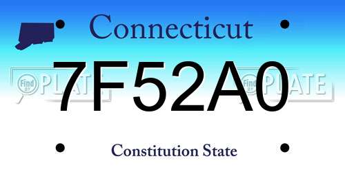 7F52A0 Connecticut License Plate