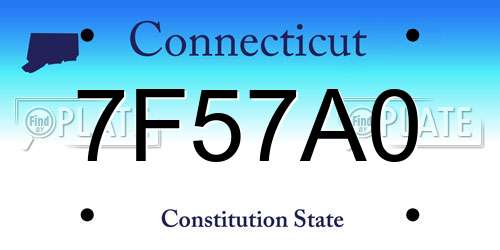 7F57A0 Connecticut License Plate