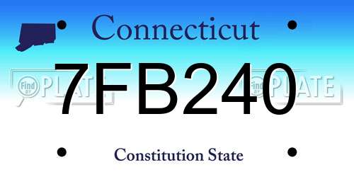 7FB240 Connecticut License Plate