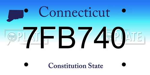 7FB740 Connecticut License Plate