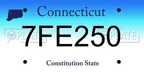 7FE250 Connecticut License Plate