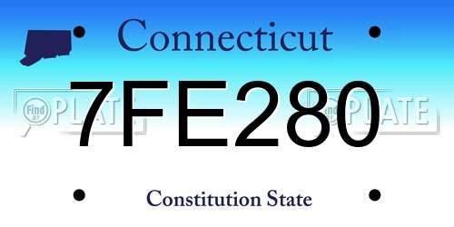 7FE280 Connecticut License Plate