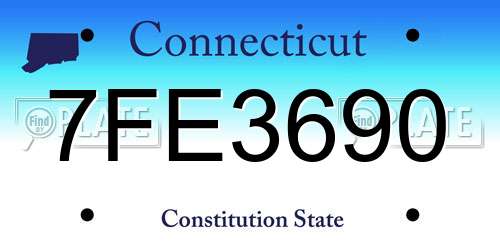 7FE3690 Connecticut License Plate