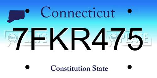 7FKR475 Connecticut License Plate