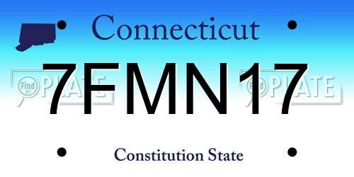 7FMN17 Connecticut License Plate