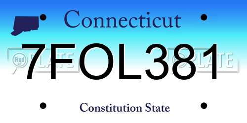7FOL381 Connecticut License Plate