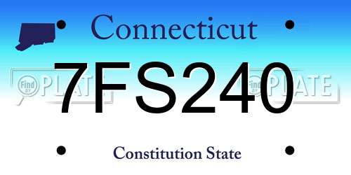 7FS240 Connecticut License Plate