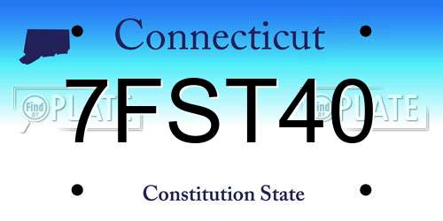 7FST40 Connecticut License Plate