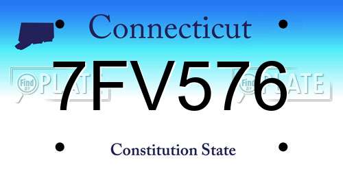 7FV576 Connecticut License Plate