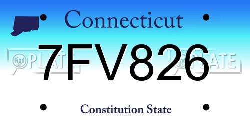 7FV826 Connecticut License Plate