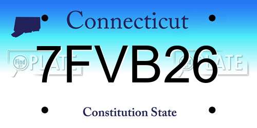 7FVB26 Connecticut License Plate