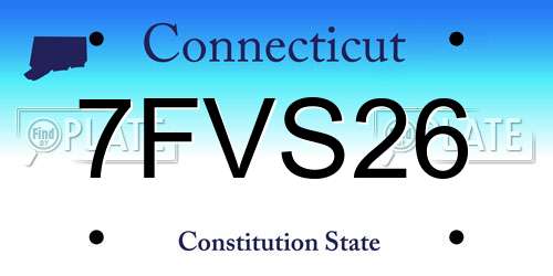7FVS26 Connecticut License Plate