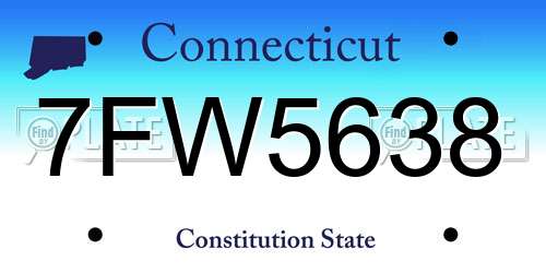 7FW5638 Connecticut License Plate