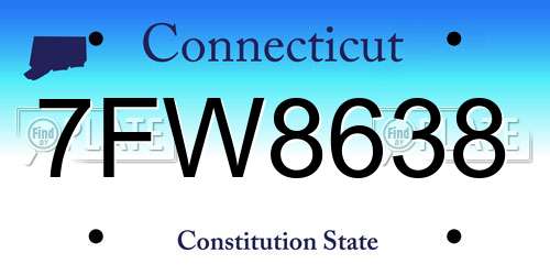 7FW8638 Connecticut License Plate