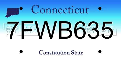 7FWB635 Connecticut License Plate