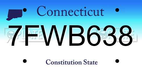 7FWB638 Connecticut License Plate