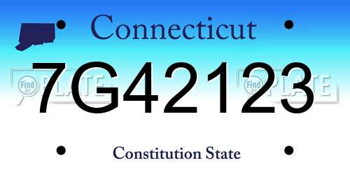 7G42123 Connecticut License Plate
