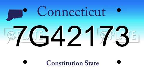 7G42173 Connecticut License Plate
