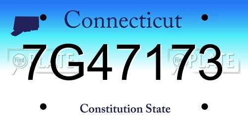 7G47173 Connecticut License Plate