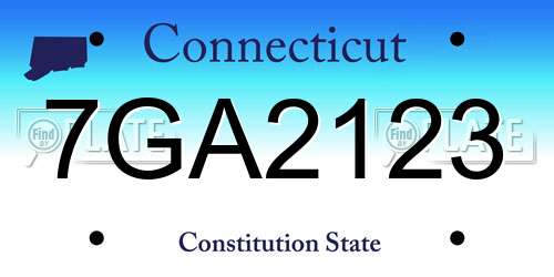7GA2123 Connecticut License Plate