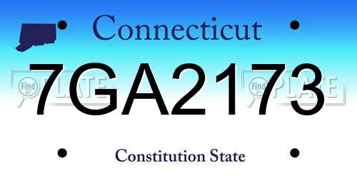 7GA2173 Connecticut License Plate