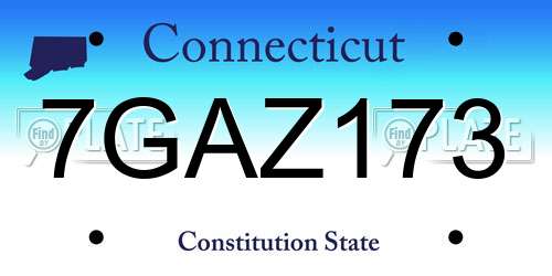 7GAZ173 Connecticut License Plate